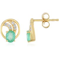 Russischer Smaragd-Silberohrringe (Adela Silber) Russischer Smaragd-Silberohrringe (Adela Silber)