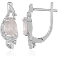 Rosenquarz-Silberohrringe Rosenquarz-Silberohrringe