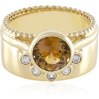 Nicht erhitzter Gelber Tansanit-Goldring (Adela Gold) Nicht erhitzter Gelber Tansanit-Goldring (Adela Gold)