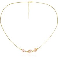 Pfirsichfarbene Süßwasserzuchtperlen-Silbercollier (TPC) Pfirsichfarbene Süßwasserzuchtperlen-Silbercollier (TPC)