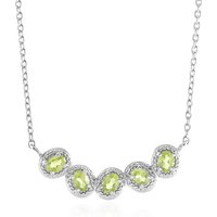 Mandschurischer Peridot-Silbercollier Mandschurischer Peridot-Silbercollier