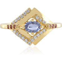 Nicht erhitzter Blauer Ceylon-Saphir-Silberring Nicht erhitzter Blauer Ceylon-Saphir-Silberring