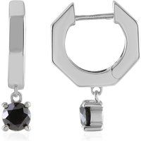 Schwarzer Brillant-Silberohrringe Schwarzer Brillant-Silberohrringe