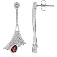 Mosambik-Granat-Silberohrringe (MONOSONO COLLECTION) Mosambik-Granat-Silberohrringe (MONOSONO COLLECTION)