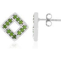 Russischer Diopsid-Silberohrringe Russischer Diopsid-Silberohrringe