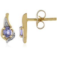 Tansanit-Silberohrringe Tansanit-Silberohrringe