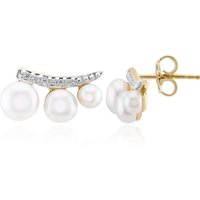 Weiße Süßwasserzuchtperlen-Silberohrringe (TPC) Weiße Süßwasserzuchtperlen-Silberohrringe (TPC)