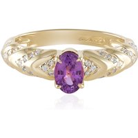 Nicht erhitzter Purpurfarbener Ceylon-Saphir-Goldring (de Melo) Nicht erhitzter Purpurfarbener Ceylon-Saphir-Goldring (de Melo)