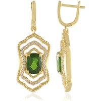 Russischer Diopsid-Silberohrringe Russischer Diopsid-Silberohrringe