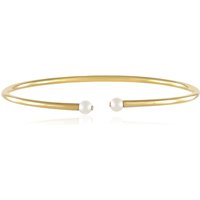 Weiße Süßwasserzuchtperlen-Silberarmreif Weiße Süßwasserzuchtperlen-Silberarmreif