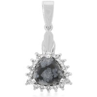 Schneeflocken-Obsidian-Silberanhänger Schneeflocken-Obsidian-Silberanhänger