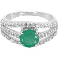 Grüner Chalzedon-Silberring Grüner Chalzedon-Silberring