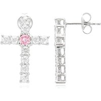 Padparadscha-Saphir-Silberohrringe Padparadscha-Saphir-Silberohrringe