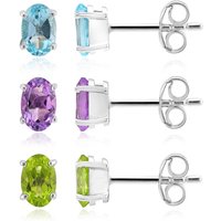 Edelstein-Silberohrringe Edelstein-Silberohrringe