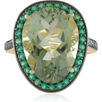 Grüner Amethyst-Silberring Grüner Amethyst-Silberring