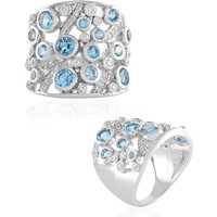 Schweizblauer Topas-Silberring (de Melo) Schweizblauer Topas-Silberring (de Melo)