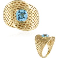 Schweizblauer Topas-Silberring (Ornaments by de Melo) Schweizblauer Topas-Silberring (Ornaments by de Melo)