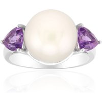 Weiße Süßwasserzuchtperlen-Silberring (Michelle Albala) Weiße Süßwasserzuchtperlen-Silberring (Michelle Albala)