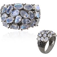 Regenbogen-Mondstein-Silberring Regenbogen-Mondstein-Silberring