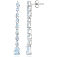 Himmelblauer Topas-Silberohrringe Himmelblauer Topas-Silberohrringe