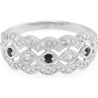 Schwarzer Spinell-Silberring Schwarzer Spinell-Silberring