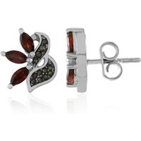 Mosambik-Granat-Silberohrringe Mosambik-Granat-Silberohrringe