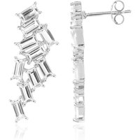 Weißer Topas-Silberohrringe Weißer Topas-Silberohrringe