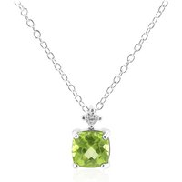Burmesischer Peridot-Silberhalskette Burmesischer Peridot-Silberhalskette