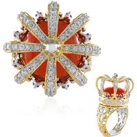 Roter Chalzedon-Silberring (Gems en Vogue) Roter Chalzedon-Silberring (Gems en Vogue)