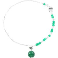 Grüner Onyx-Silberarmband Grüner Onyx-Silberarmband