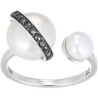 Weiße Süßwasserzuchtperlen-Silberring Weiße Süßwasserzuchtperlen-Silberring
