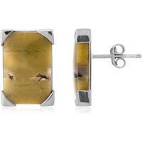 Versteinertes Holz-Silberohrringe (Bali Barong) Versteinertes Holz-Silberohrringe (Bali Barong)