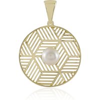 Weiße Süßwasserzuchtperlen-Goldanhänger (Ornaments by de Melo) Weiße Süßwasserzuchtperlen-Goldanhänger (Ornaments by de Melo)