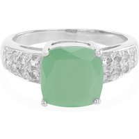 Grüner Chalzedon-Silberring Grüner Chalzedon-Silberring