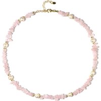 Rosenquarz-Silberhalskette (Riya) Rosenquarz-Silberhalskette (Riya)