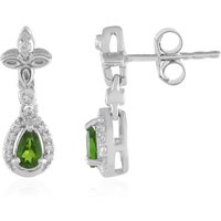 Russischer Diopsid-Silberohrringe Russischer Diopsid-Silberohrringe