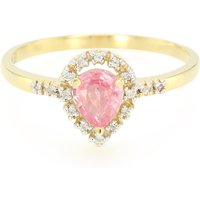 Padparadscha-Saphir-Silberring Padparadscha-Saphir-Silberring