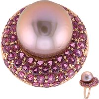 Purpurfarbene Ming-Perlen-Silberring (Annette) Purpurfarbene Ming-Perlen-Silberring (Annette)