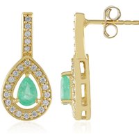 Russischer Smaragd-Silberohrringe Russischer Smaragd-Silberohrringe