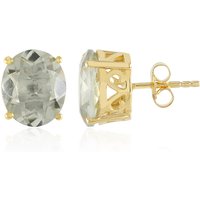 Grüner Amethyst-Silberohrringe Grüner Amethyst-Silberohrringe