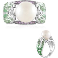 Weiße Süßwasserzuchtperlen-Silberring (Adela Silber) Weiße Süßwasserzuchtperlen-Silberring (Adela Silber)