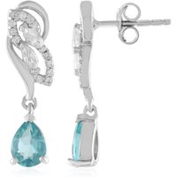 Blauer Apatit-Silberohrringe Blauer Apatit-Silberohrringe