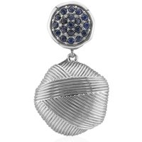 Blauer Saphir-Silberanhänger Blauer Saphir-Silberanhänger