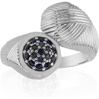 Blauer Saphir-Silberring Blauer Saphir-Silberring