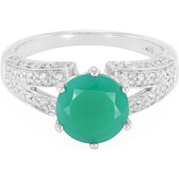 Grüner Chalzedon-Silberring Grüner Chalzedon-Silberring