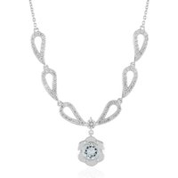 Brasilianischer Aquamarin-Silbercollier Brasilianischer Aquamarin-Silbercollier