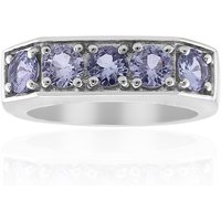 Nicht erhitzter Tansanit-Silberring Nicht erhitzter Tansanit-Silberring