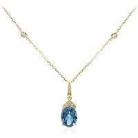 Londonblauer Topas-Goldhalskette (CIRARI) Londonblauer Topas-Goldhalskette (CIRARI)