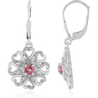 Nigerianischer Pinkfarbener Turmalin-Silberohrringe Nigerianischer Pinkfarbener Turmalin-Silberohrringe