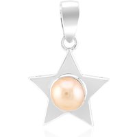 Pfirsichfarbene Ming-Perlen-Silberanhänger Pfirsichfarbene Ming-Perlen-Silberanhänger